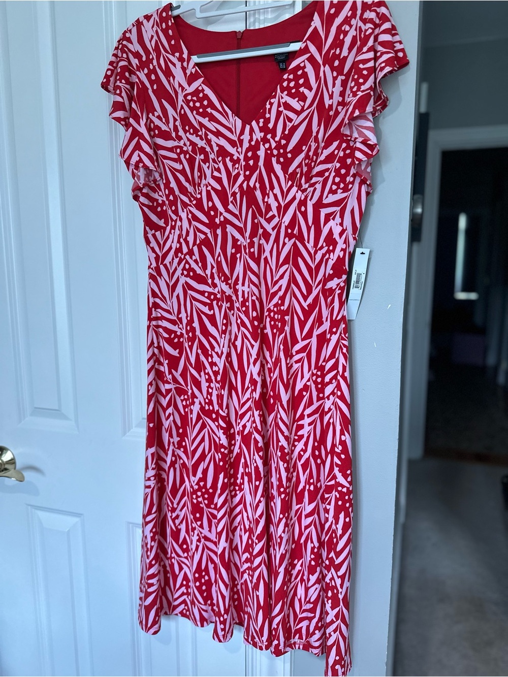 Maggy London Red and White Printed Girls' Top